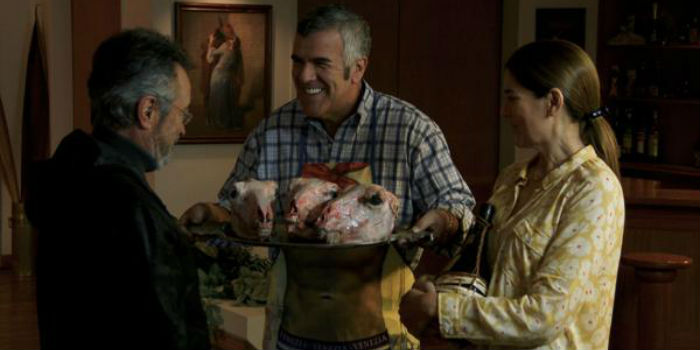 Óscar Martínez, Dady Brieva y Andrea Frigerio, en 'El ciudadano iluste', en Histerias de Cine